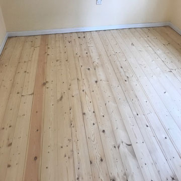 Baltic Pine Floor After Removal Of Black Japan